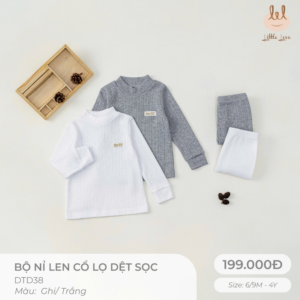 LIL LITTLE LOVE ชุดผ้าสักหลาดคอเต่าลายทางสําหรับเด็ก (DTD38)