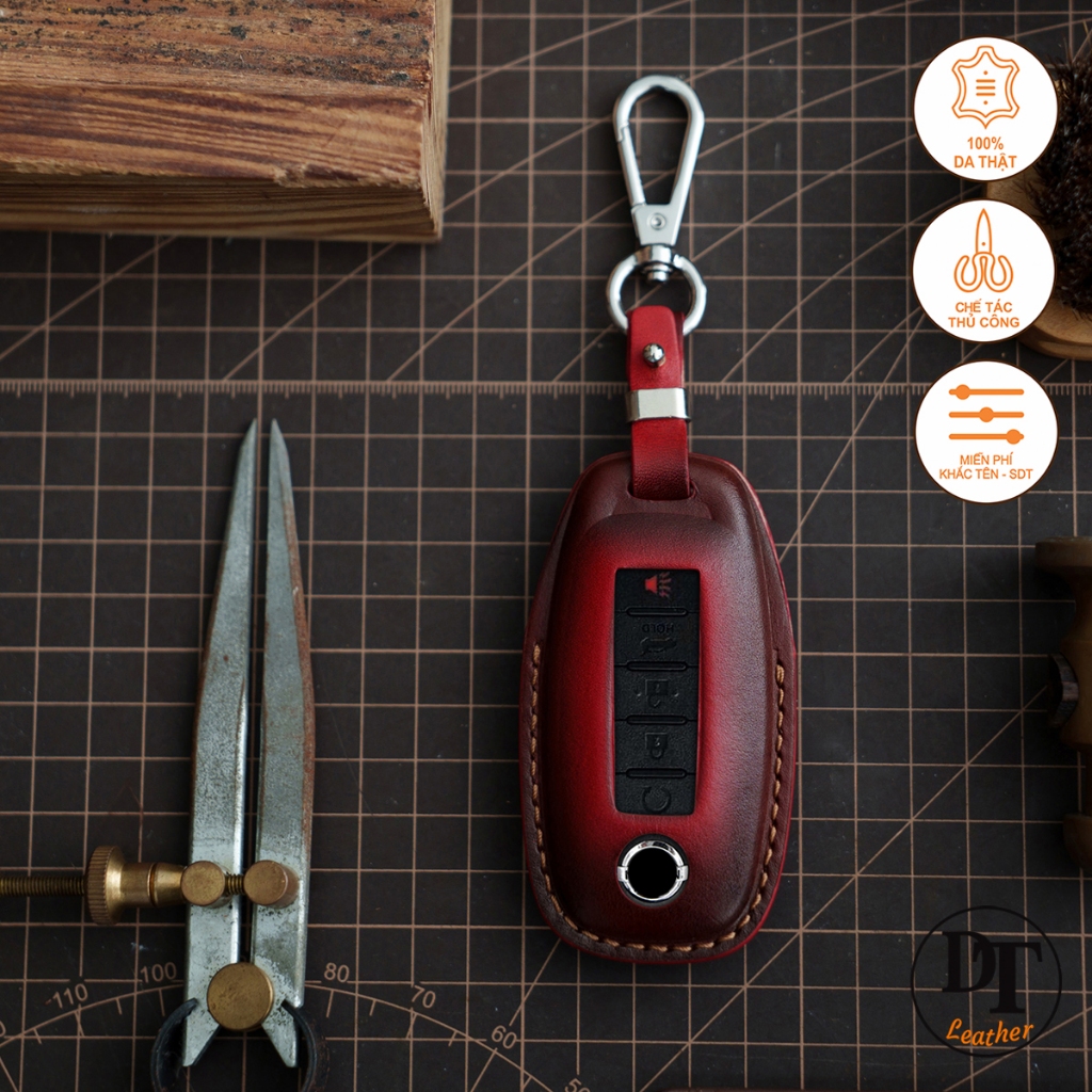 เคสกุญแจหนัง NISSAN เคสกุญแจหนังแฮนด์เมด สลักชื่อ มีหลายสี