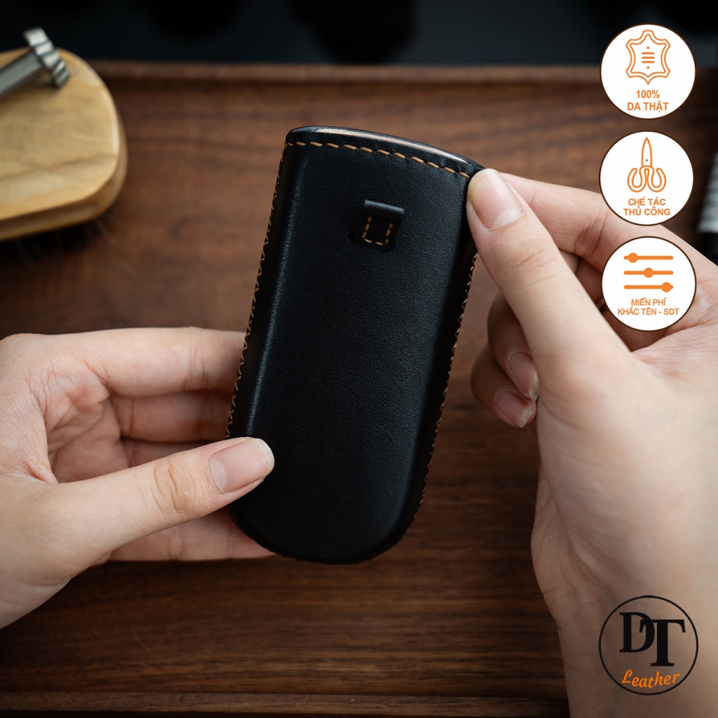 เคสสีดําสําหรับ N0KIA 6700, 8800 - เคสหนัง VERTICAL - หนังแท้ทํามือ