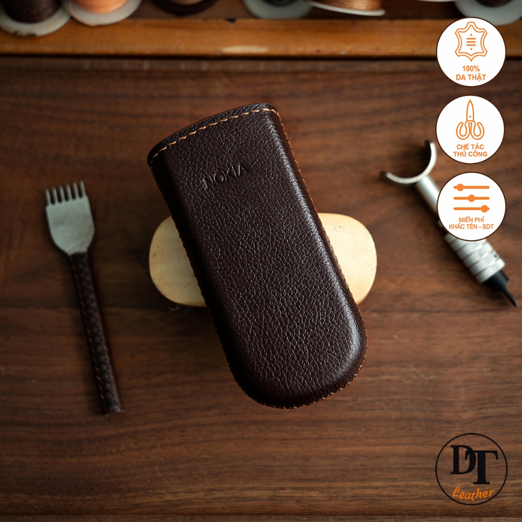 ซองหนังป้องกันสําหรับ N0KIA 6700 - 8800 - ผลิตภัณฑ์หนังแท้นําเข้าในสีน้ําตาล