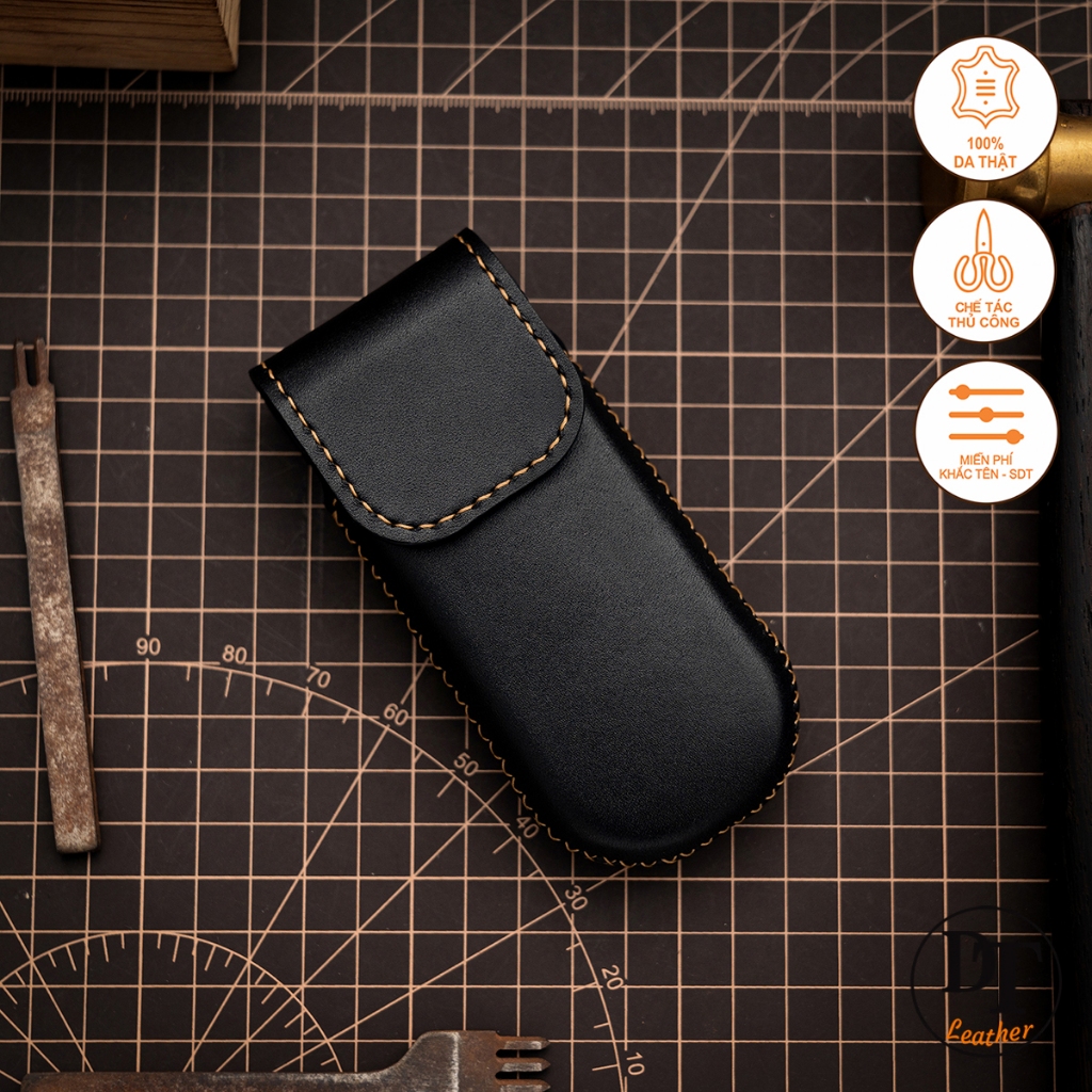 ซองหนังสําหรับ N0KIA 6700, 8800 - สินค้าทํามือ - หนังวัวนําเข้า - สีดํา