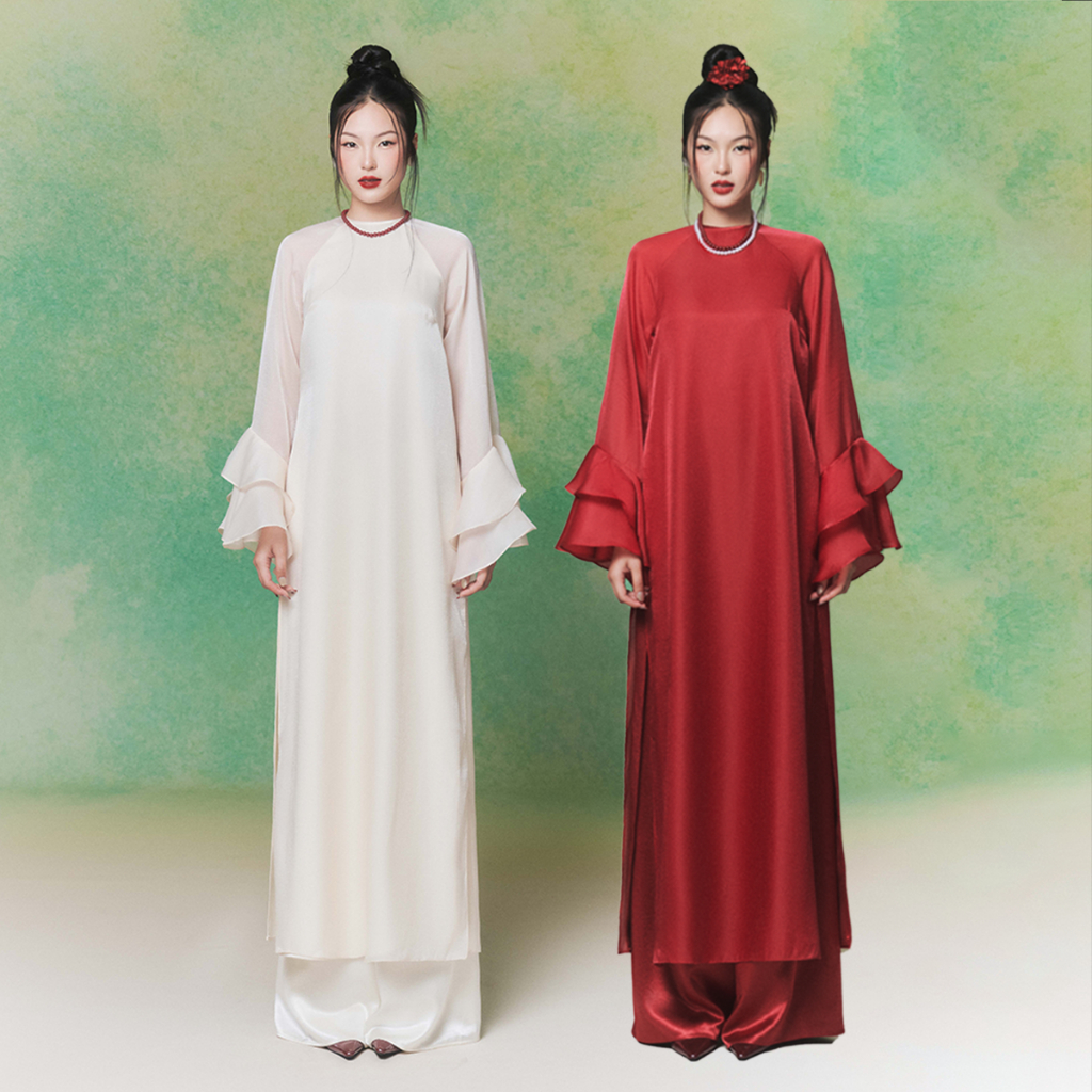 RECHIC Elegant Ao Dai แขนบาน อ่อนโยนและสง่างาม