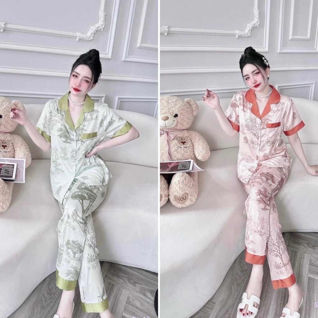 ชุดสูทคอปกผ้าไหม La tin พร้อมแขนสั้นและกางเกงขายาว