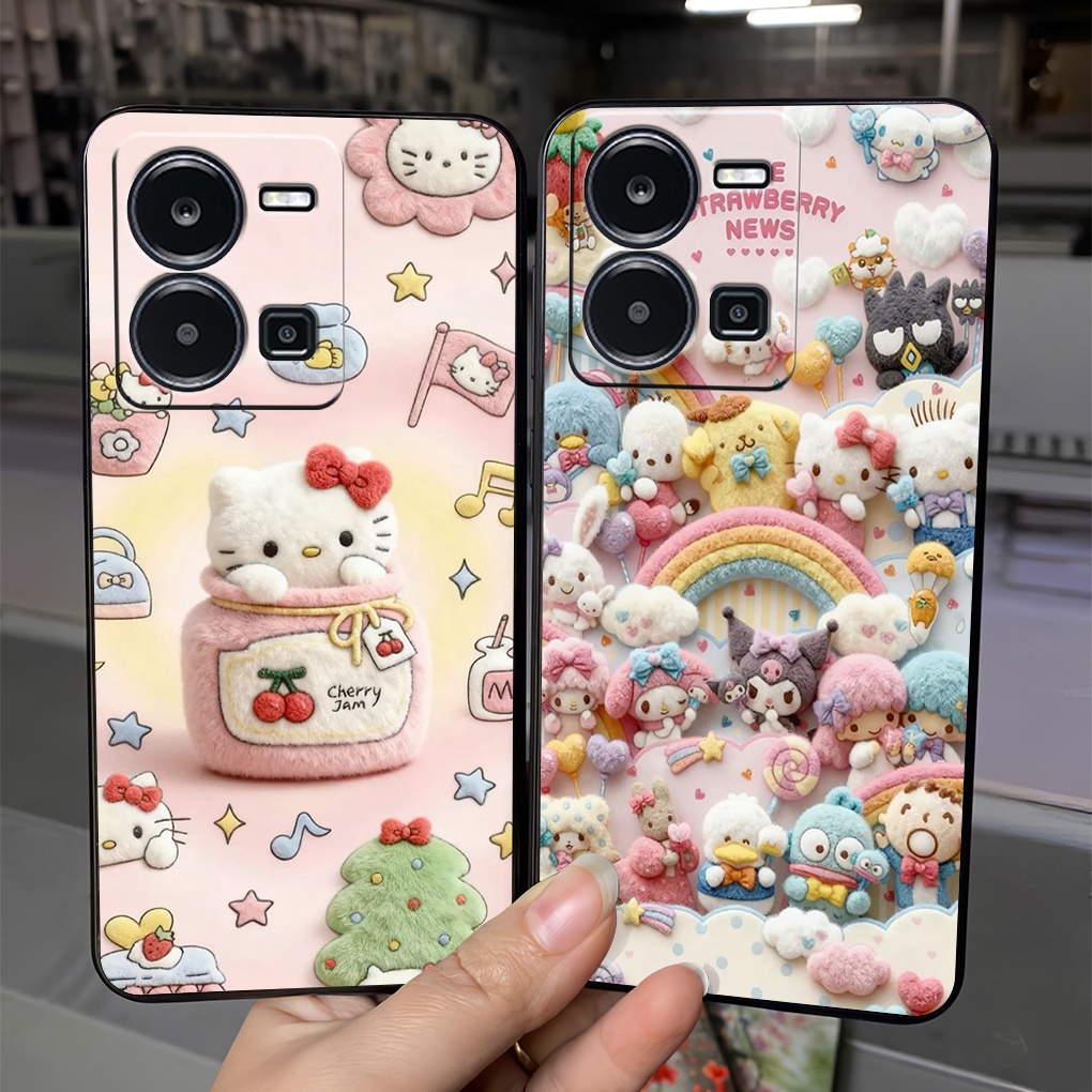 เคสสําหรับ vivo y35 4g / y55 2022 4g / y55 2022 5g พร้อมพิมพ์แมว hello น่ารัก
