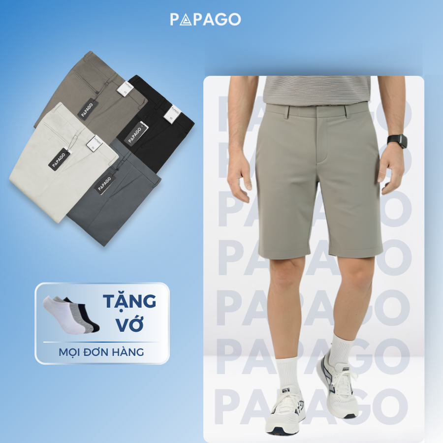 [ใหม่] PAPAGO Basic Middle-Aged Mens Shorts กางเกงขาสั้นนุ่มสวยสําหรับพ่อ - P25QS001