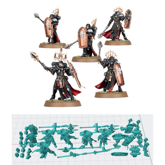 เรซิ่น WH Adepta Sororis Squad 3D พิมพ์โมเดล