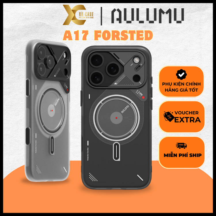 เคส AULUMU A16| A17 Frosted กันกระแทกขอบ TPU ยืดหยุ่นพร้อมเครื่องชาร์จแม่เหล็กของแท้ในตัวสําหรับ iP 