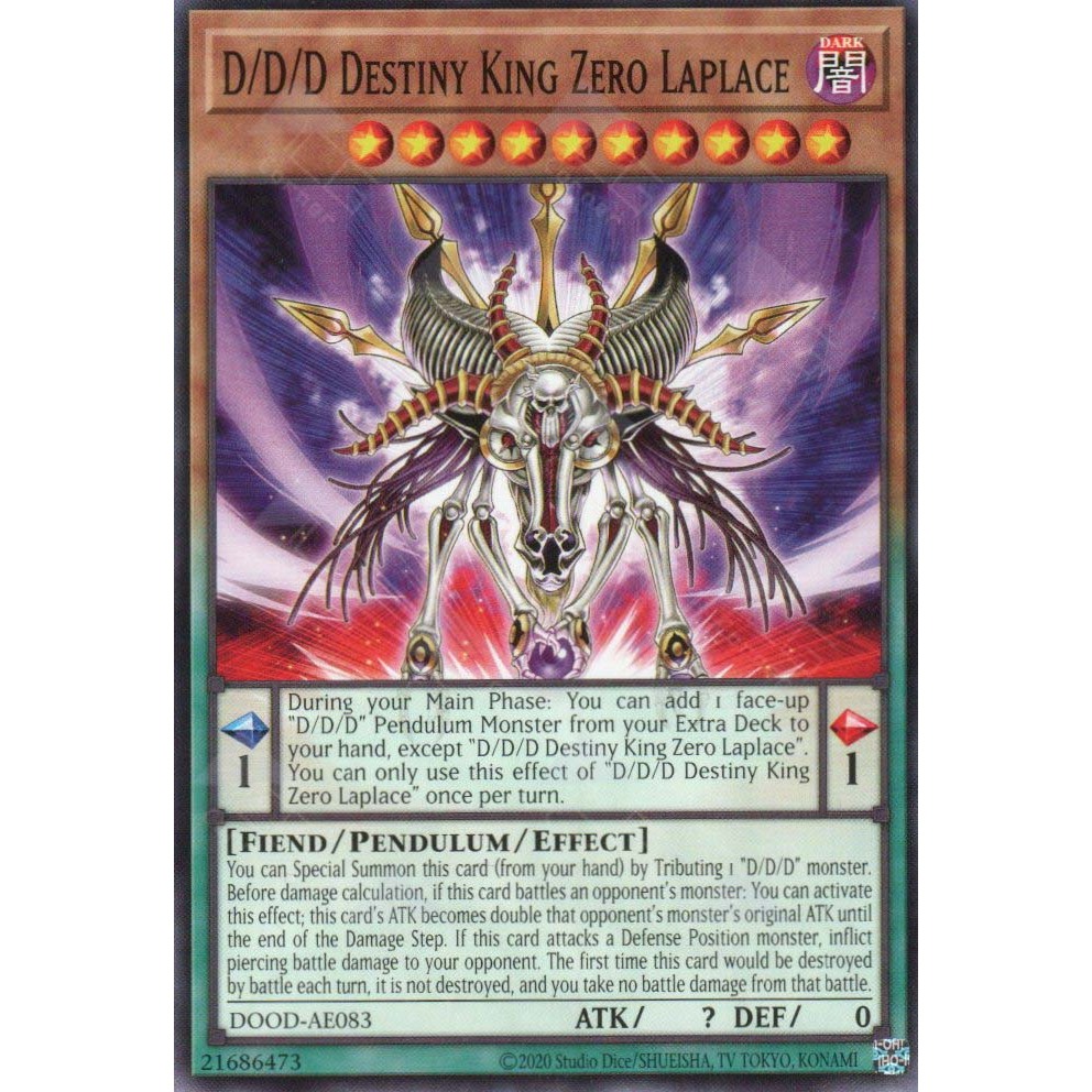 [KW2 Yugioh]* [EN-AE] การ์ด DOOD-AE083 D/D/D Destiny King Zero Laplace (N) - ทั่วไป