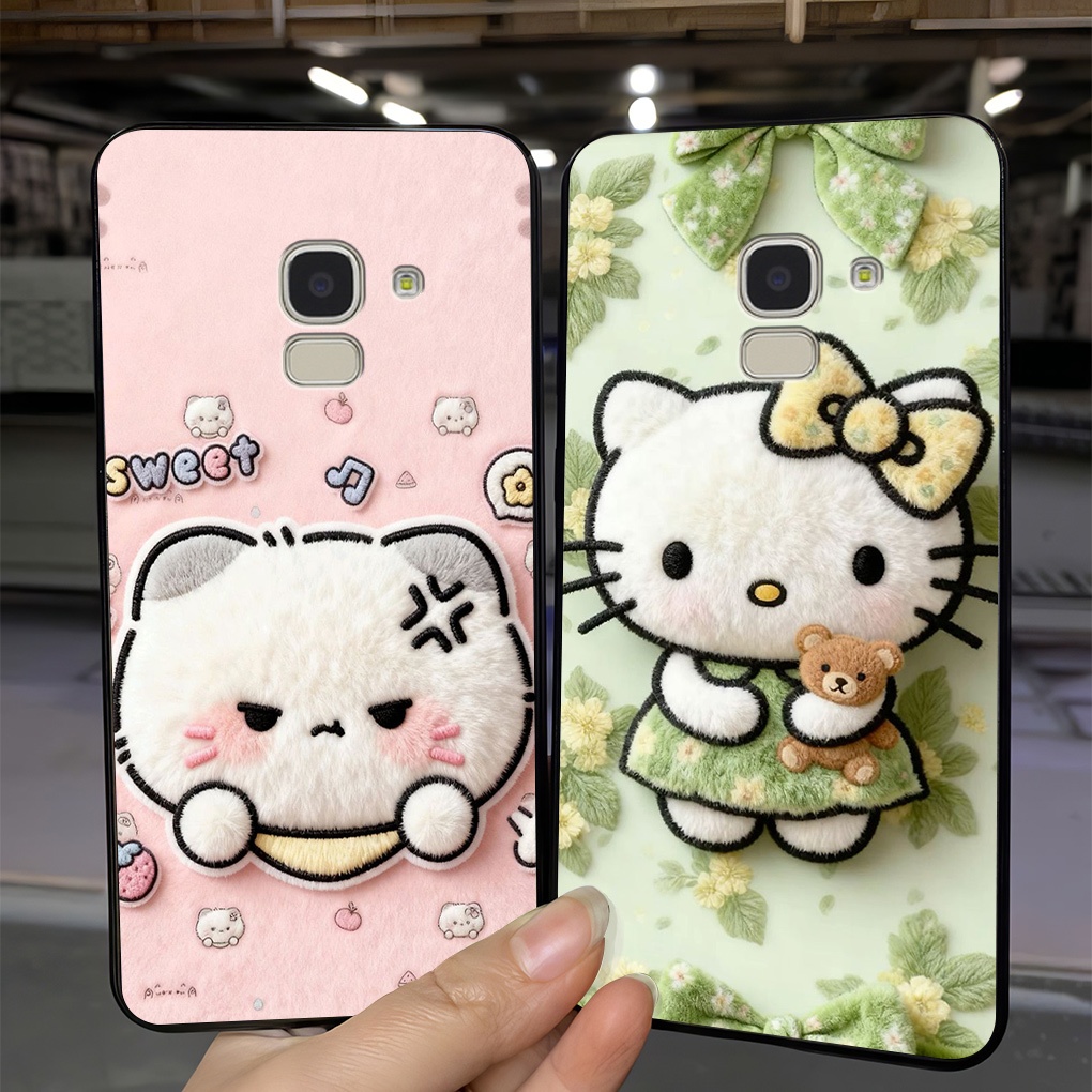 เคสสําหรับ Samsung ss j6 plus / ss j6+ / a8 plus 2018 พร้อมพิมพ์แมว hello น่ารัก