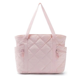 Tui tote đeo vai vai phao chần bông màu Đen/Trắng/Hồng kích thước 35x15x30 cm