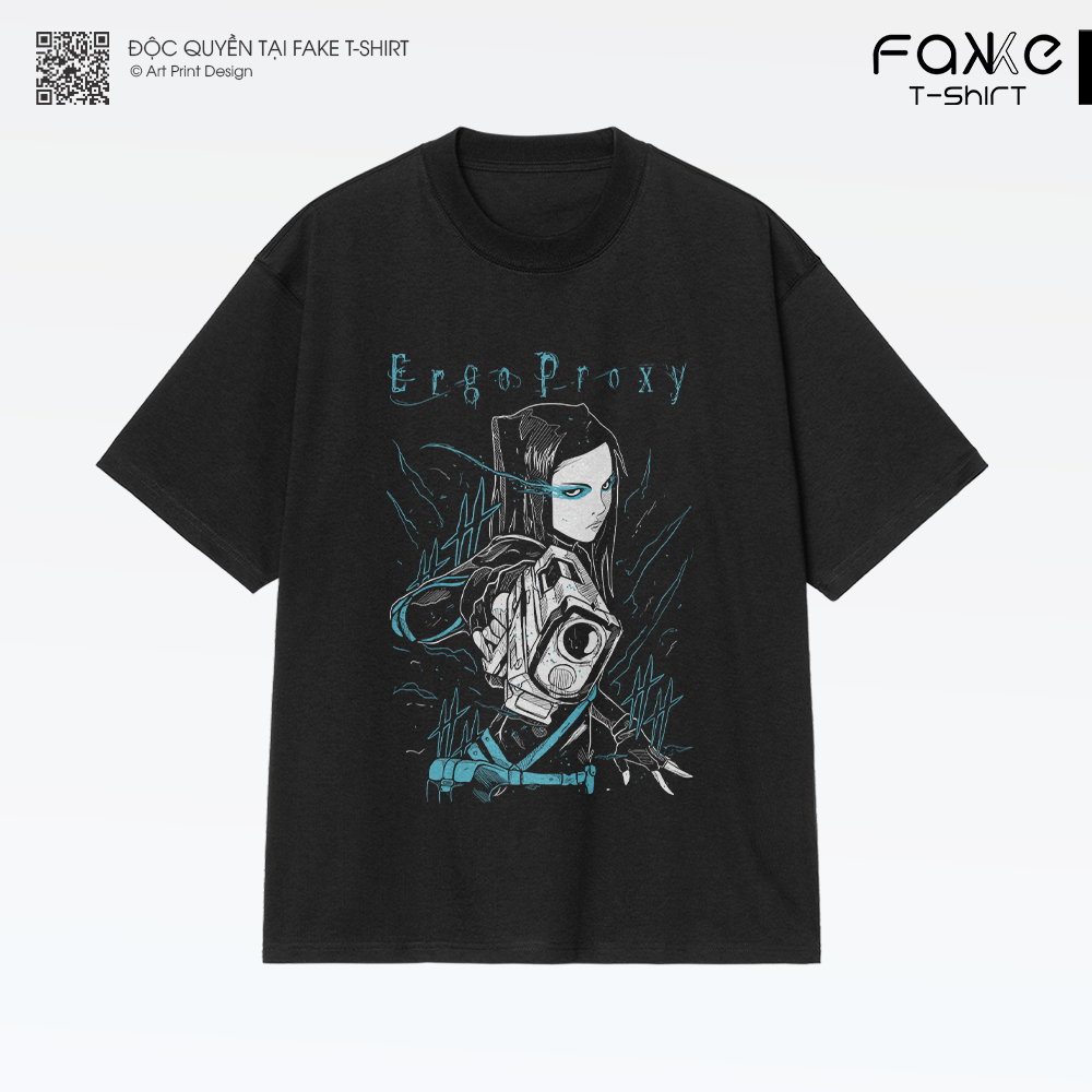 เสื้อยืดแขนสั้นผ้าฝ้าย 100% Unisex Ergo Proxy Digital Art ขนาดใหญ่