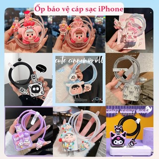 [99 mẫu] Bộ phụ kiện bảo vệ cáp và củ sạc PD 18/20W bằng silicon hoạt hình dễ thương