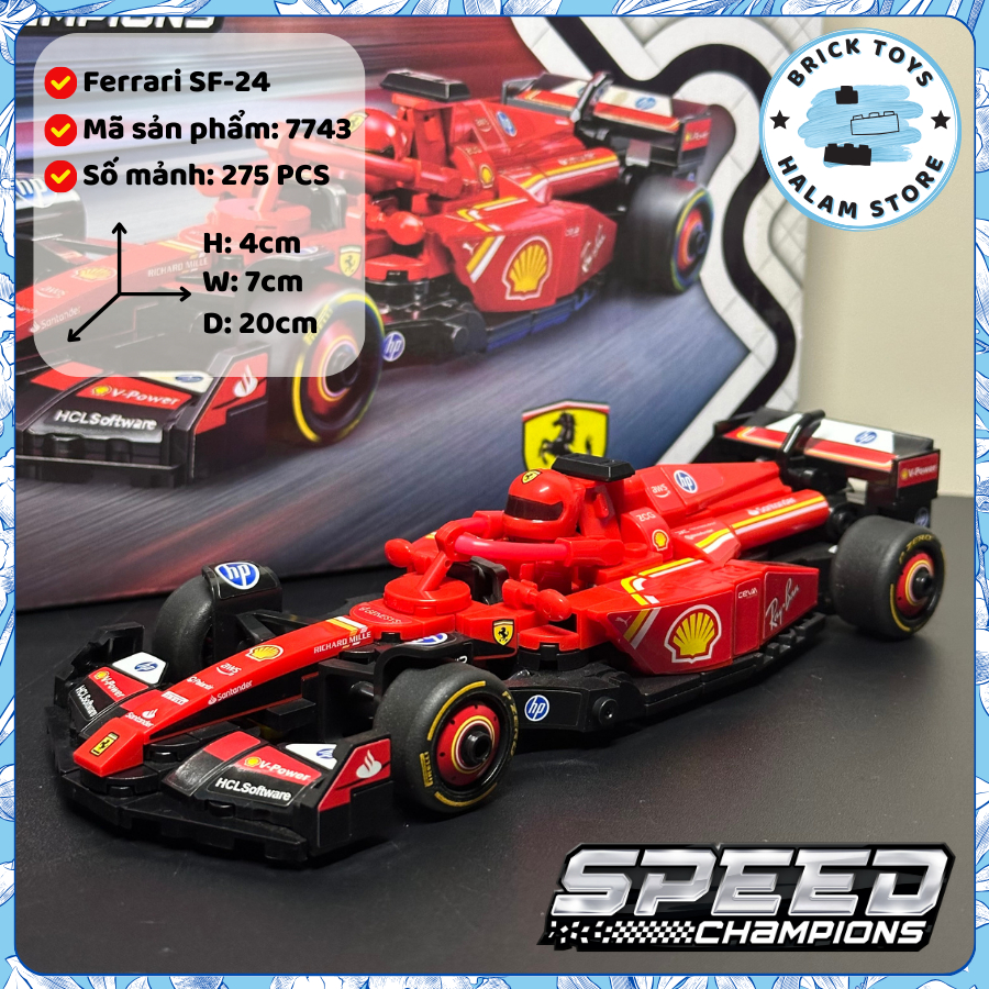 [สินค้าเข้าด้วยกัน] Ferrari SF-24 F1 โมเดลรถแข่งความเร็วรหัสของเล่น 7742