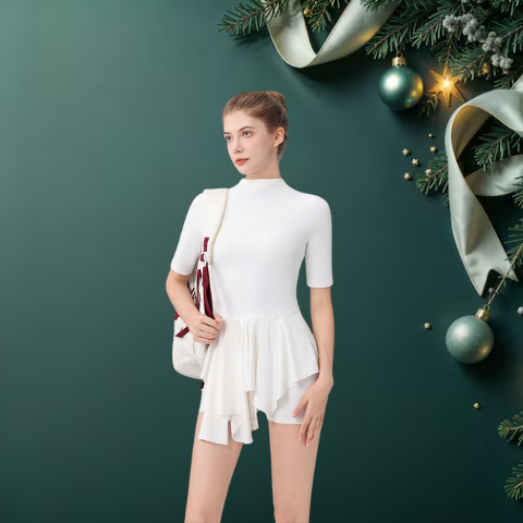 Dahye Skirt - กระโปรงกีฬา - เทนนิส กอล์ฟ ลูกดอง - ชุดออกกําลังกายคุณภาพสูง - สีขาว