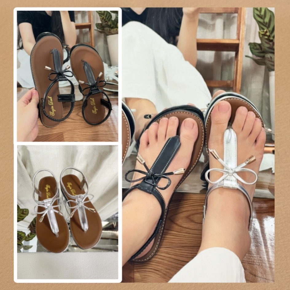 [T.DINN] SANDALS S01 ชุดโบว์ระฆังที่สวยงามเกินจริงสําหรับ FOUR SEASONS