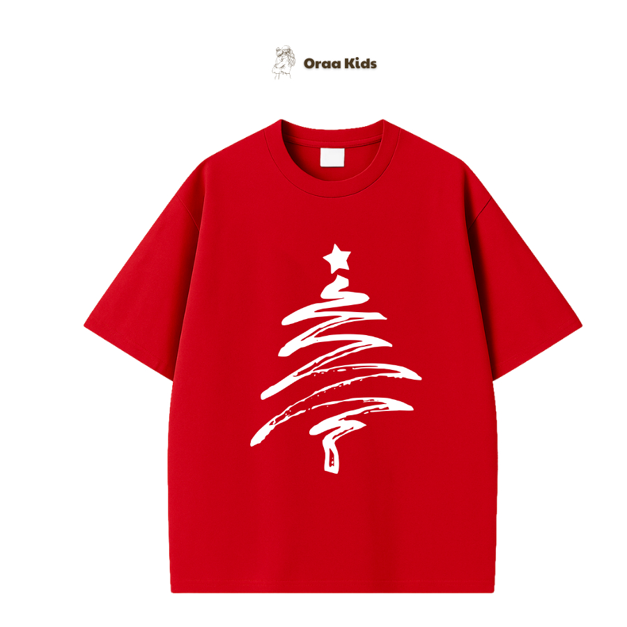เสื้อยืด Christmas TREE ผ้าคอตตอน 4 ทาง นุ่ม ลื่น เท่ ปานกลาง_Oraa kids