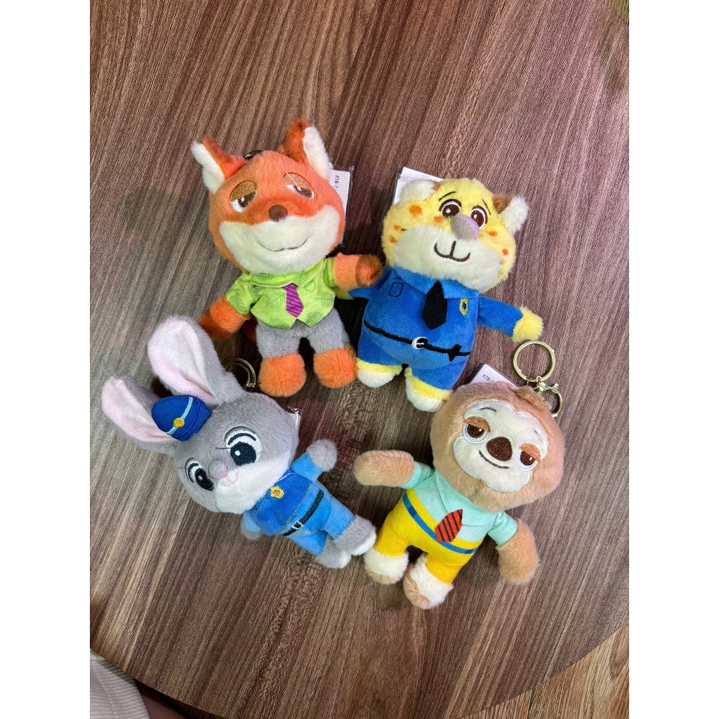 พวงกุญแจตุ๊กตาหมี ZooTopia - กระต่าย Judy, Nick Fox, Sloth Flash, หนังสือพิมพ์ Clawhauser