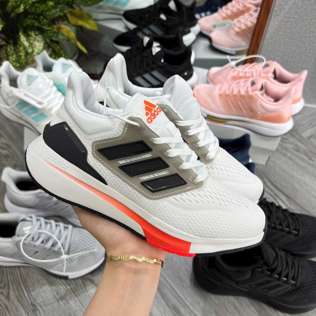 EQ21 EQT EQ21 รองเท้าผ้าใบ สีขาว แถบดํา
