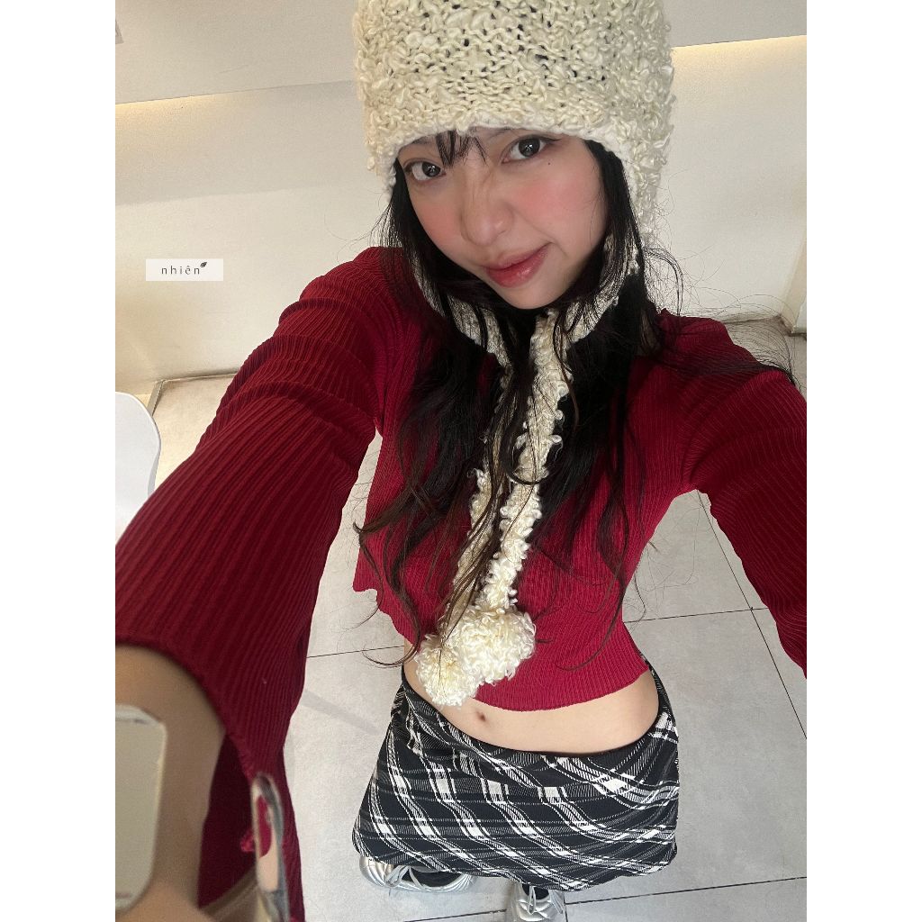 Marzus Top – เสื้อยืดสีพื้น เสื้อยืดแขนยาวผู้หญิง NHIENVINTAGE NAT00005 ราคา ถูกที่สุด ดีลบีเคเค แกลเลอรีภาพที่ 9