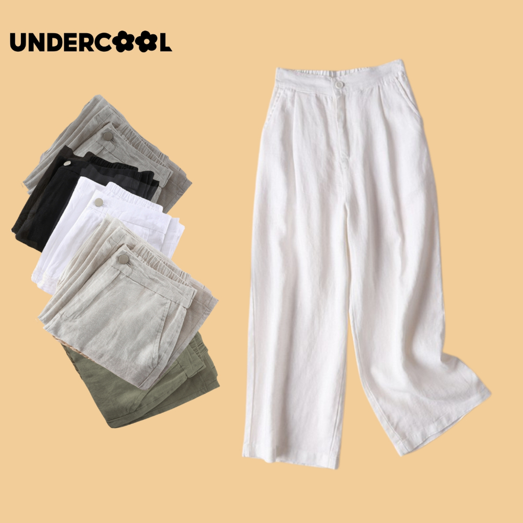 UNDERCOOL กางเกงขากว้างแขนยาวคุณภาพอ่อนเยาว์และไดนามิก - กางเกง 9 นิ้ว Live QD01