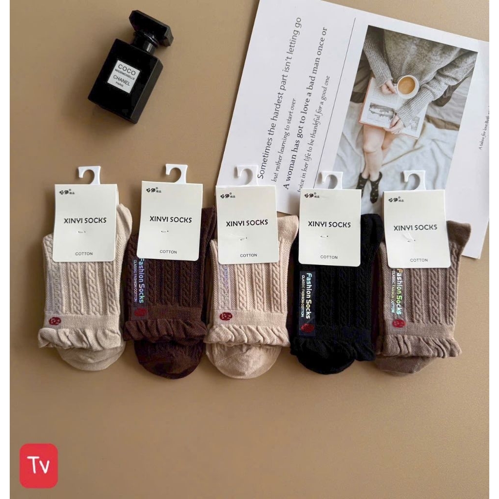 ชุด 10 คู่ – XINYI SOCKS ruffle SOCKS (ผ้าฝ้าย)