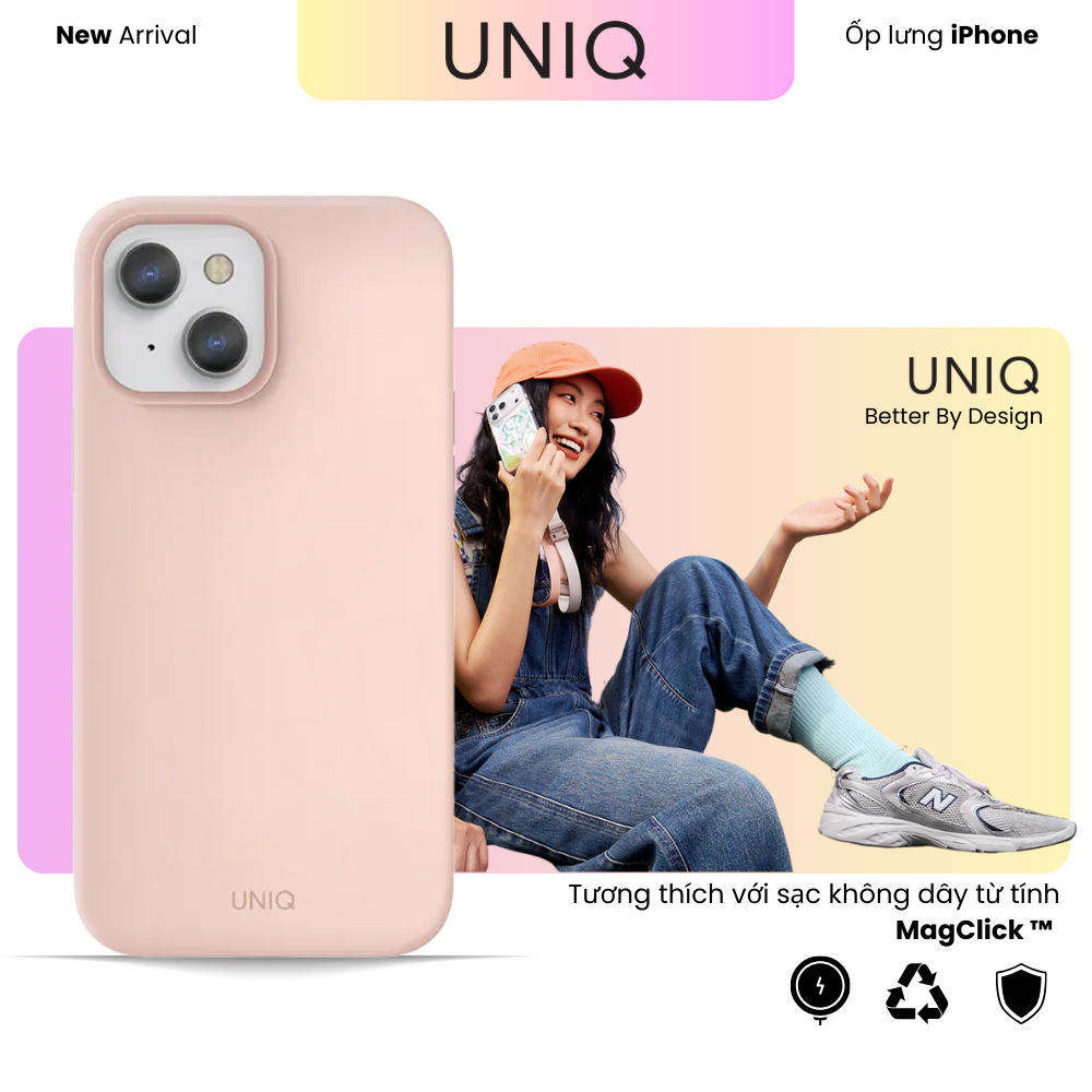 UNIQ Hybrid Lino Case สําหรับ iPhone 13 - การชาร์จแบบไร้สายไม่ได้รองรับ