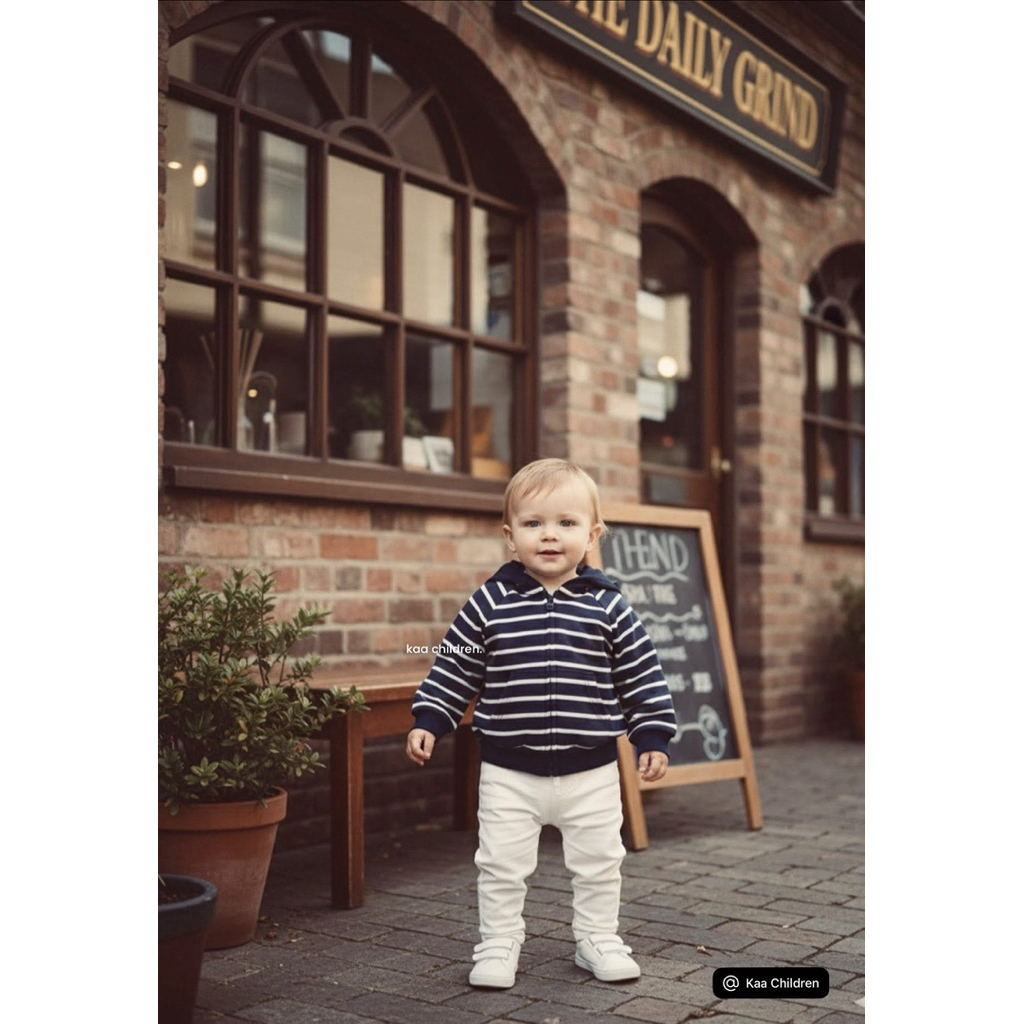 NaVy Baby เสื้อแจ็คเก็ตผ้าฝ้ายลายทาง - ของแท้ UK