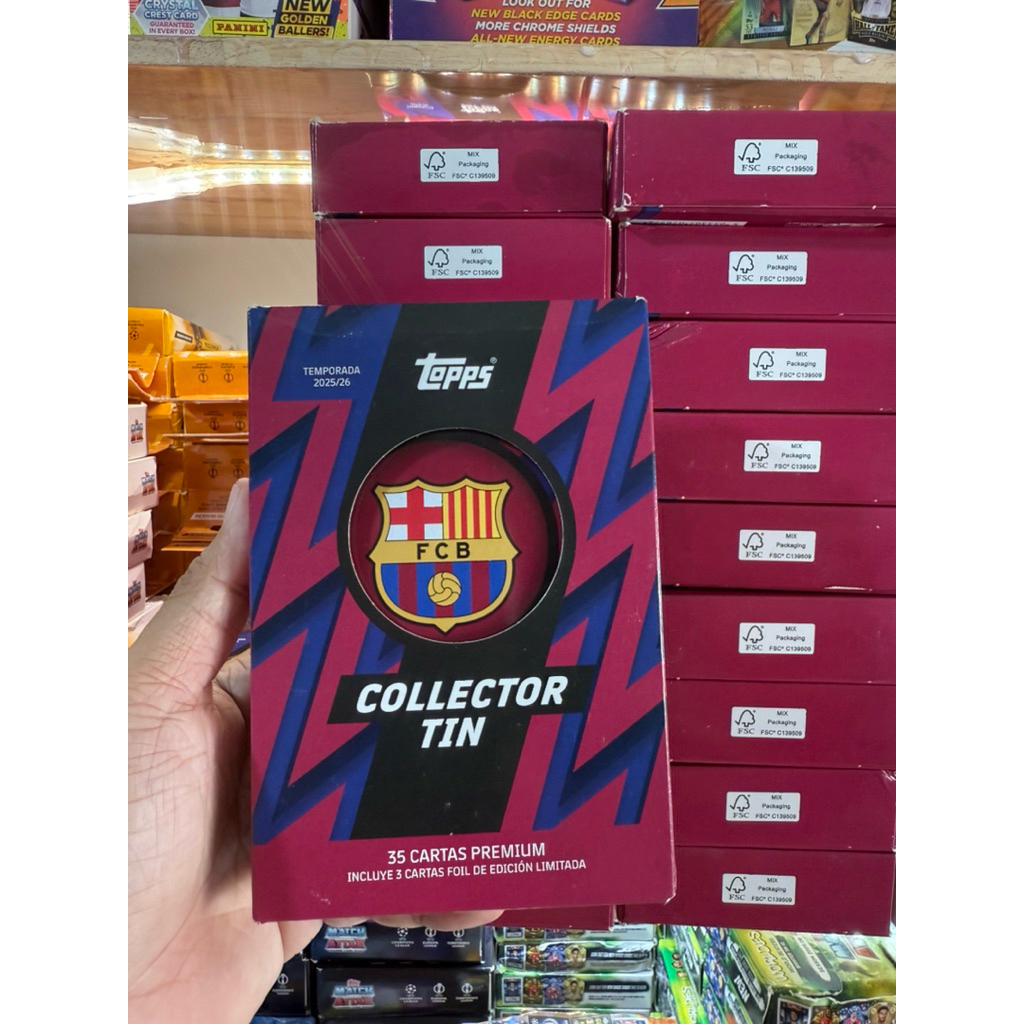 [ Barcelona Collector Tin ] Topps FC Barcelona Collector Tin Barcelona FC Player Card Box 2025/26 25