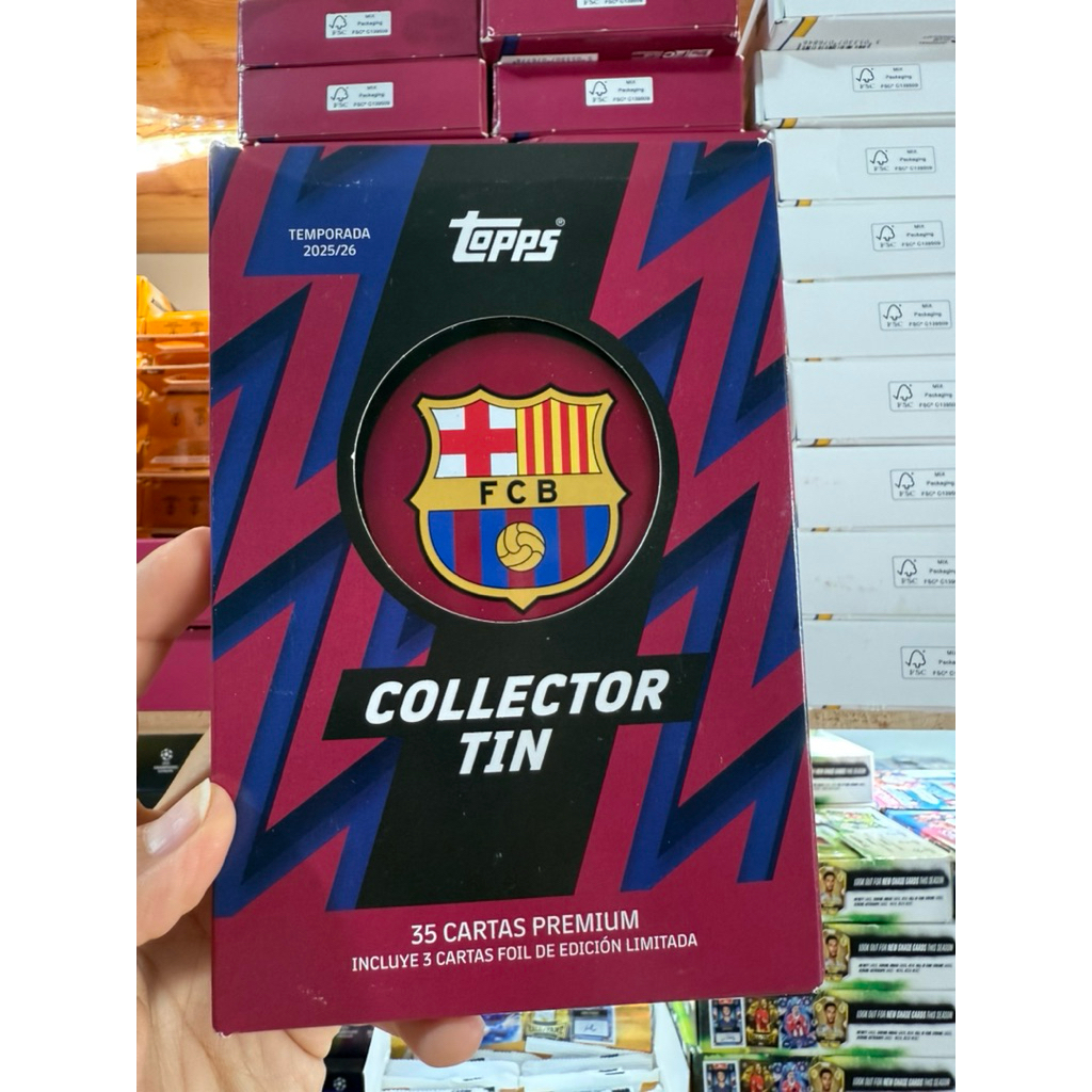 [ Barcelona Collector Tin ] Topps FC Barcelona Collector Tin Barcelona FC Player Card Box 2025/26 25