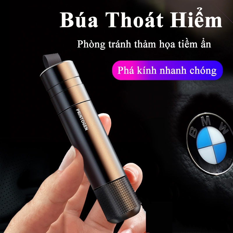 DLIGHT ค้อนทุบกระจกรถยนต์ 2in1, ค้อนหนีภัยฉุกเฉินขนาดเล็ก, ทําลายกระจกประตูและตัดเข็มขัดนิรภัยเฉพาะ