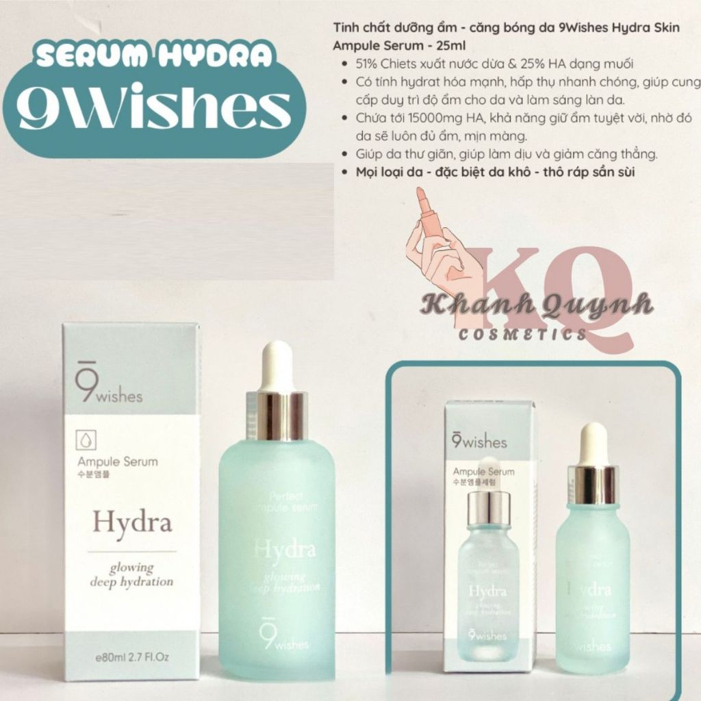 9Wishes Moisturizing Serum & Hydra Skin Ampule Serum ขนาดใหญ่ 80ml