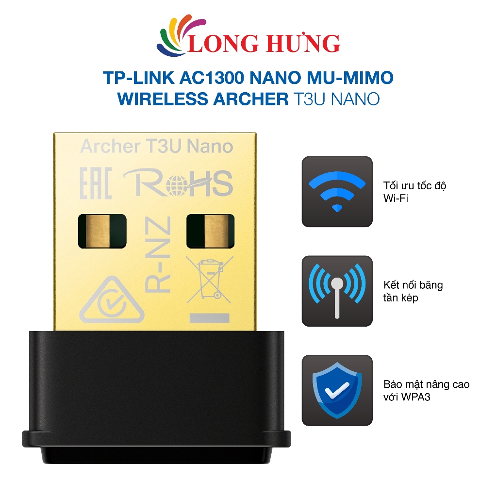 USB Wifi TP-Link AC1300 Nano MU-MIMO Wireless Archer T3U Nano - สินค้าของแท้