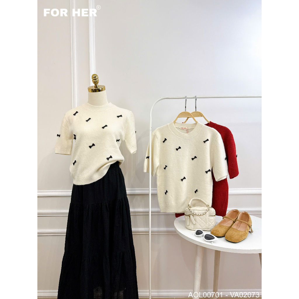 เสื้อสเวตเตอร์ผูกโบว์ - AOL00701 AOL00702