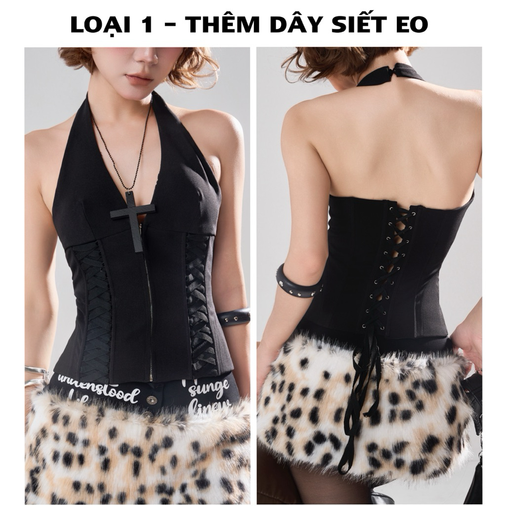 JENNIE คอร์เซ็ท เสื้อสีแดง/ดํา (HIGH QUALITY PRODUCT) มีซิป สไตล์ยุโรปและอเมริกา - รูปที่ 5