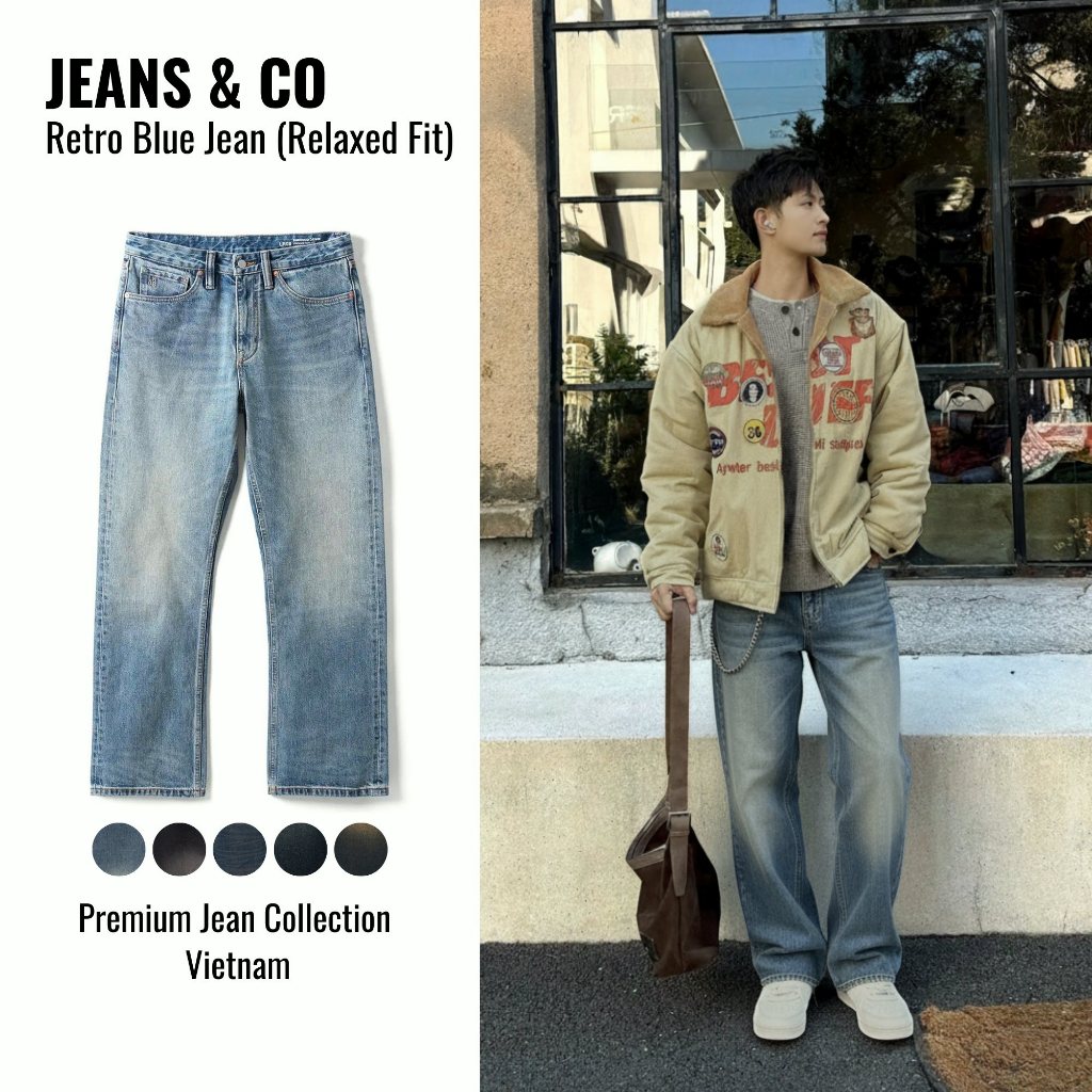 RETRO BLUE JEANS กางเกงยีนส์ผู้ชาย - JEANS & CO -- BLUE REGULAR Jeans