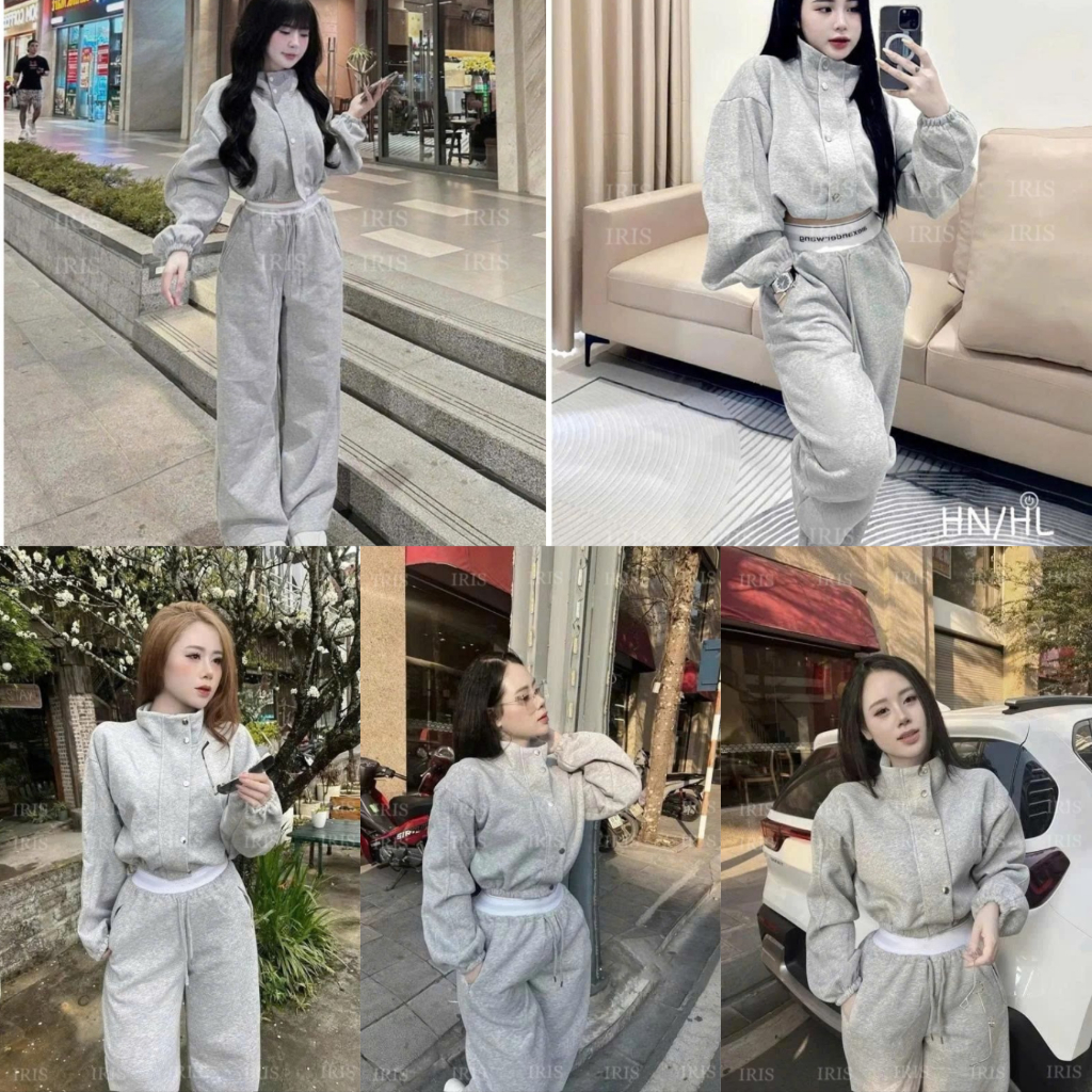 เสื้อแจ็คเก็ตชุดกีฬาสองชิ้นจากคอปกสูง CRT มีกระดุมและกางเกงเอวสีขาวแฟชั่นสไตล์ใหม่สําหรับผู้หญิง