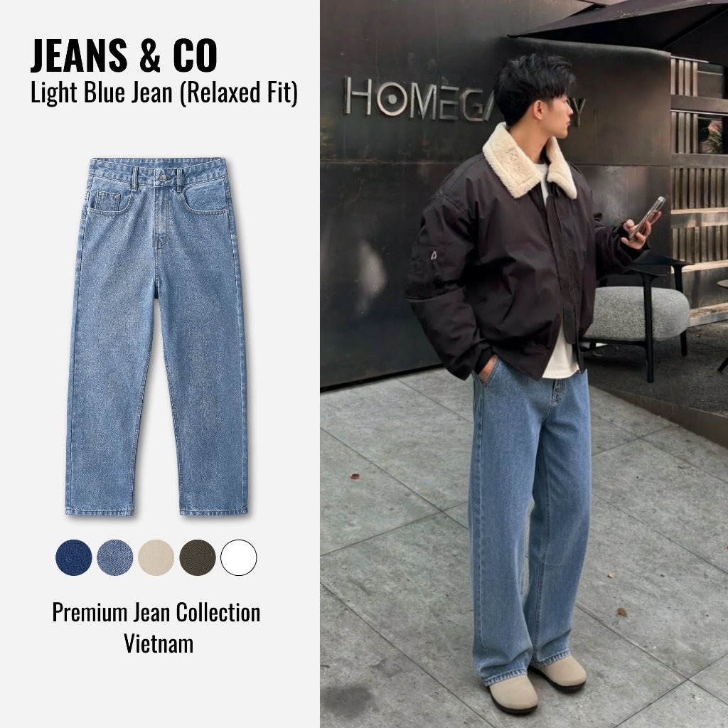 ผู้ชาย LIGHT BLUE JEANS - JEANS & CO - LIGHT BLUE REGULAR JEANS