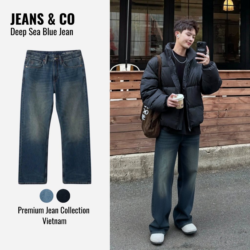 DEEP SEA BLUE JEANS กางเกงยีนส์ผู้ชาย - JEANS & CO -- กางเกงยีนส์ทรงหลวม