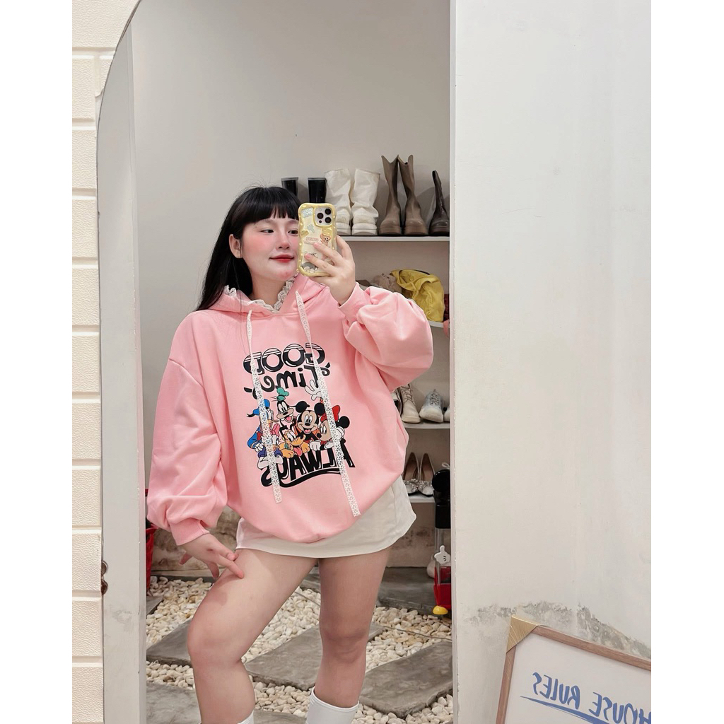 QC Hui pass เสื้อสเวตเตอร์ผ้าฝ้ายหนา