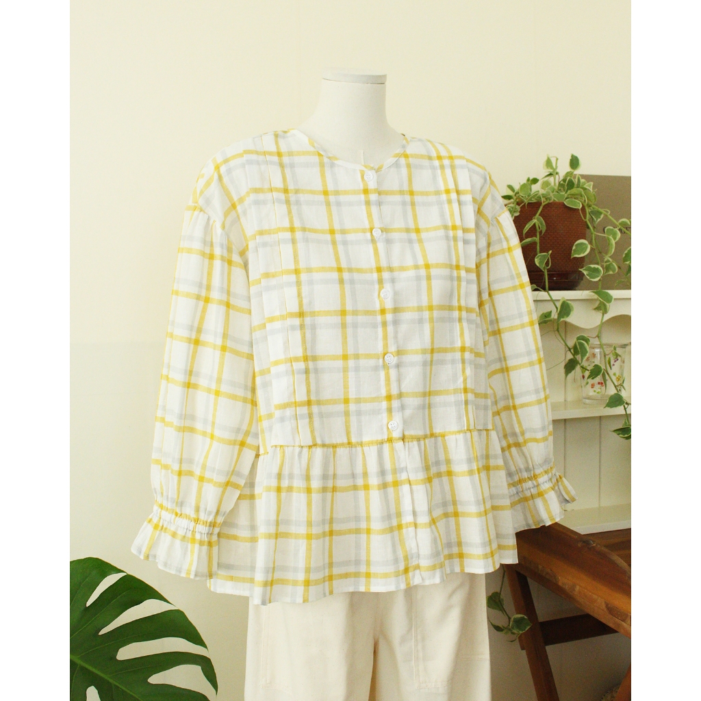 Omi shirt - เสื้อเชิ้ต babydoll แขนยาวจับจีบน่ารัก - Lerther