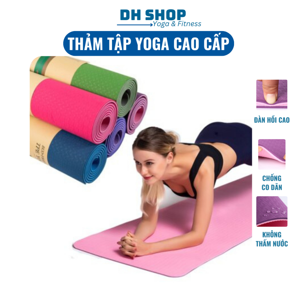 DH SHOP เสื่อโยคะ Routine Gym 2 ชั้น 4 - 8 มม. พรีเมี่ยม พับได้ สะดวกสําหรับการเดินทาง