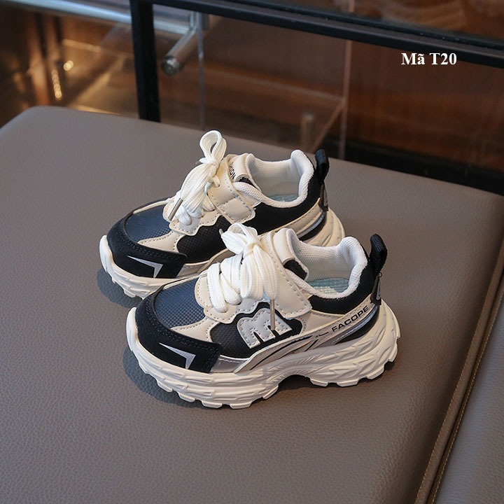 รองเท้าผ้าใบสําหรับเด็กผู้ชาย 1–5 ปีพร้อมสายรัด Velcro (SMALL FORM) – น้ําหนักเบา ใส่สบาย แฟชั่น T20