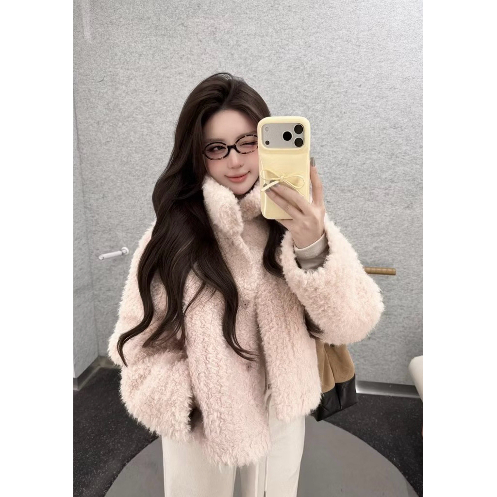 Chinstudio SMOOTH PINK FUR JACKET STANDARD TAG MISHOW