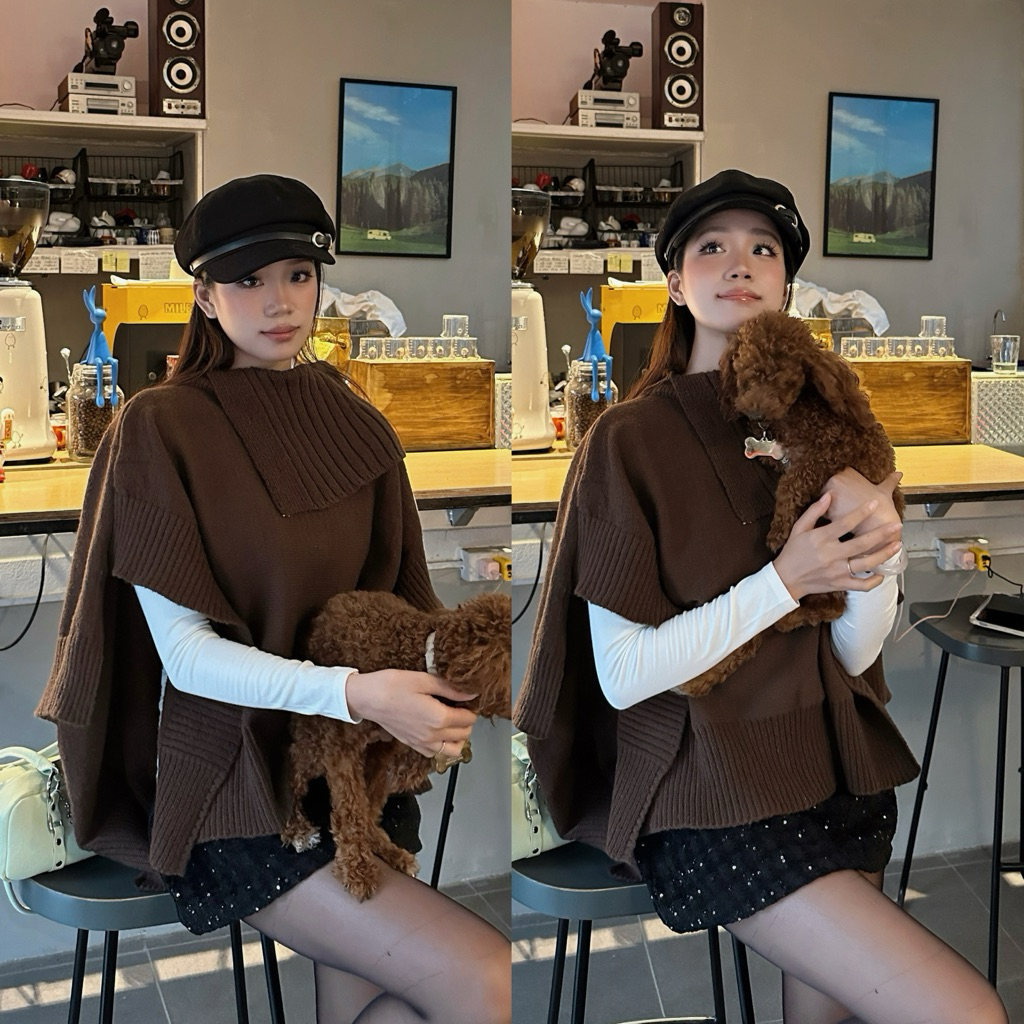 เสื้อสเวตเตอร์ผู้หญิงคอปกเปิดลง 2 ชิ้น by Lizzie - WINTER OOTD ️