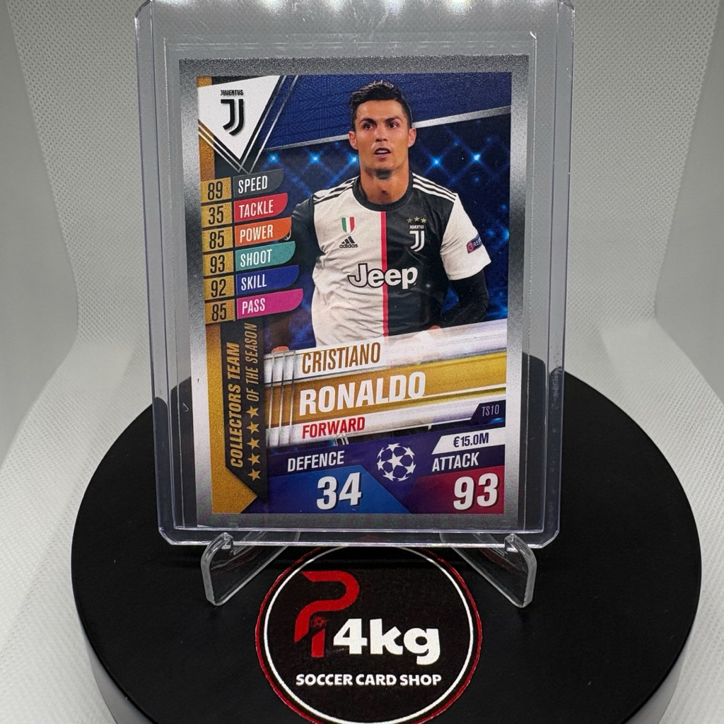 [GENUINE] Cristiano Ronaldo Juventus Topps UEFA 2019/20 Player Card (ฟรีการ์ดสุ่ม + toploader + แขน)
