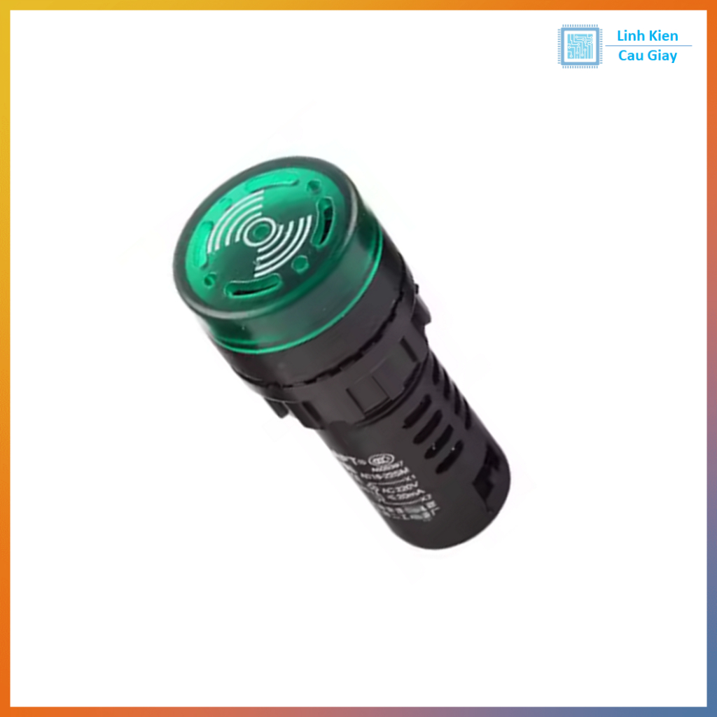 ไฟแสดงสถานะพร้อม buzzer 22mm AD16-22SM สีเขียว
