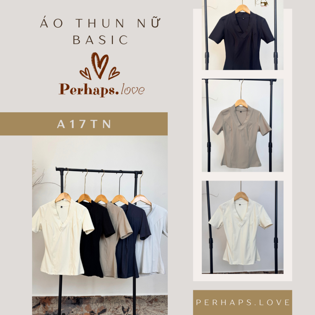 เสื้อยืดคอเต่าผู้หญิง Slim Fit Ribbed Cool Summer Basic Stretch Hot Trend Perhaps.Love A17TN