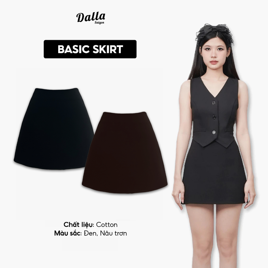 DALLA กระโปรงสั้นทรงเอ (CVN) กระโปรงเบสิค