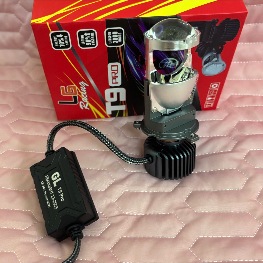 H4 T9 PRO MT Mini Ball LED ไฟหน้า – ติดตั้งบนรถจักรยานยนต์และรถยนต์ VIP ความจุผลิตภัณฑ์ 45W-65W,