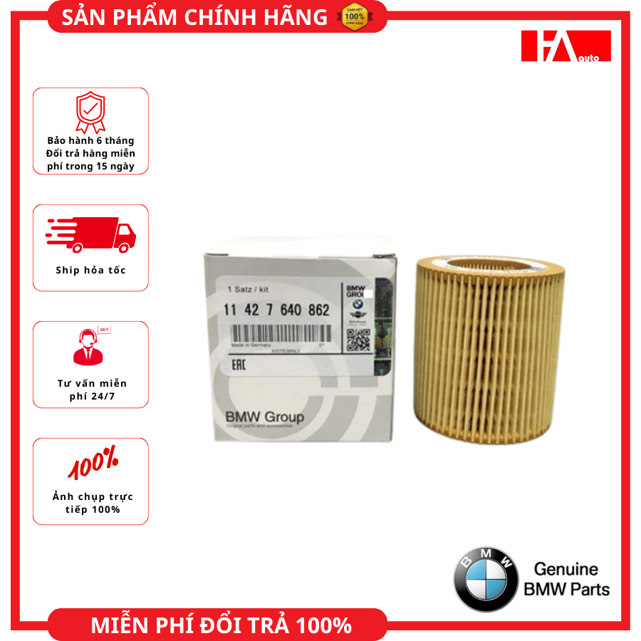 { ผลิตภัณฑ์ของแท้ } กรองน้ํามันเครื่อง BMW สําหรับเครื่อง N20, N26 2.0L/ N52, N53, N54, N55 3.0L (X3